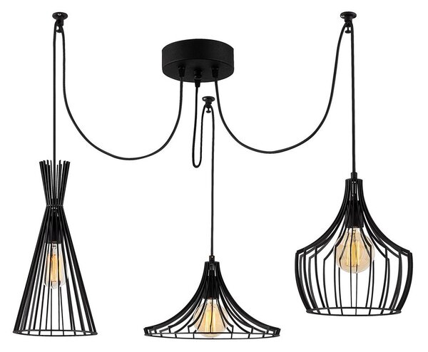 Črna viseča svetilka s kovinskim senčilom Mezopotamya – Opviq lights