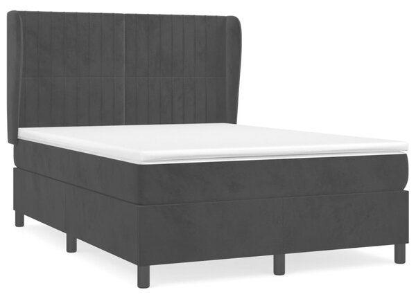 VidaXL Box spring posteljni z vzmetnico črn 140x190 cm žamet