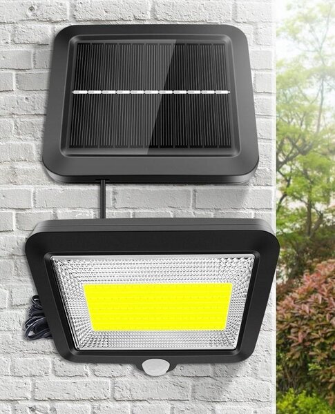 LED 100 COB solarna svetilka s senzorjem gibanja ločena celica