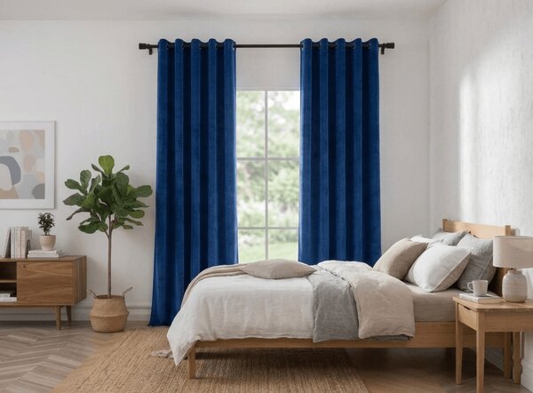 Zatemnitvena zavesa DREAM VELVET 140x250 cm, mornarsko modra Za obesiti: Kovinski obročki