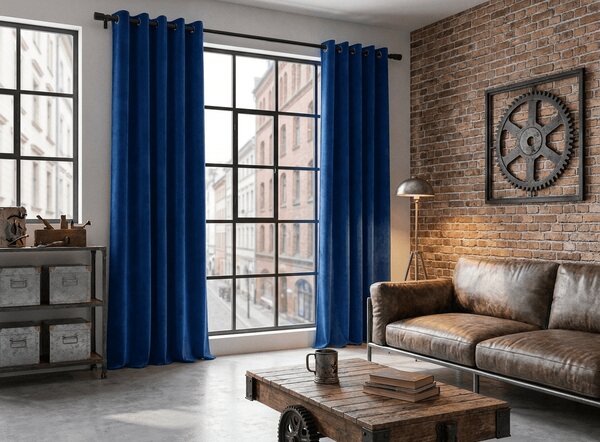 Zatemnitvena zavesa DREAM VELVET 140x250 cm, mornarsko modra Za obesiti: Kovinski obročki