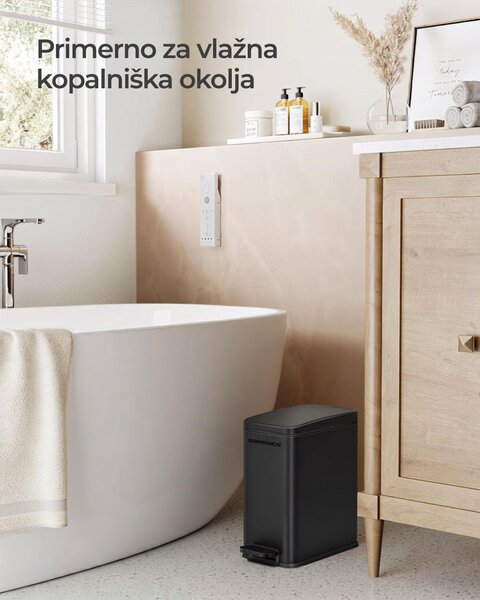 Kopalniški koš za smeti NORD, 5 l, črn SongmicsHome