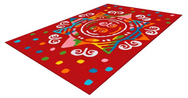 TKANA PREPROGA 110/160 cm taftano rdeča