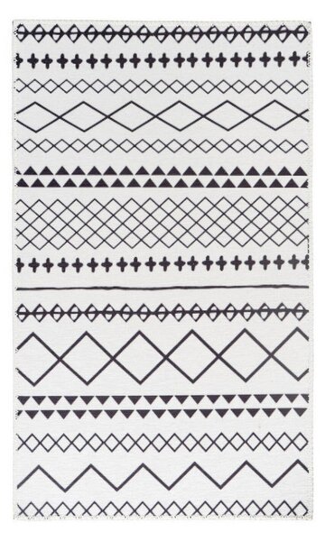 RAVNO TKANA PREPROGA Maya 425 Weiß / Schwarz 120/180 cm tkano črna, bela