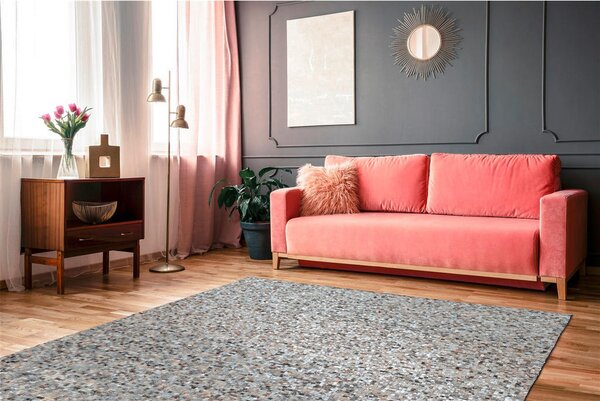 RAVNO TKANA PREPROGA Finish 125 Grau / Silber 80/150 cm siva, srebrne barve