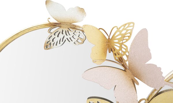 Stensko ogledalo Double Farfalle Pink