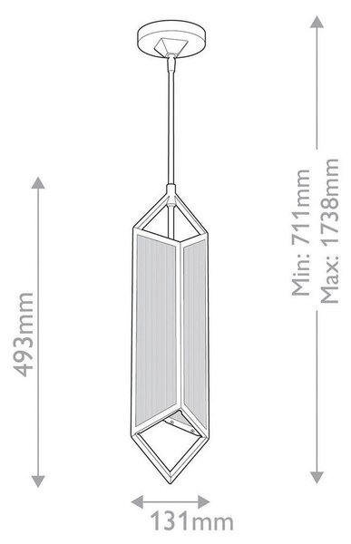VISEČA SVETILKA Alora 13,1/49,3 cm 60 W E27
