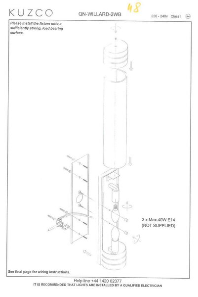 STENSKA SVETILKA Alora 60 W 220-240 V E27