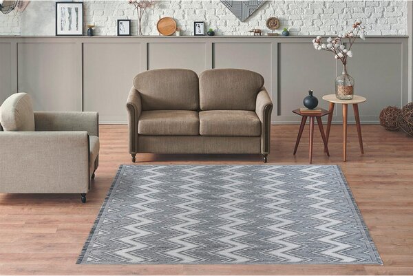 PREPROGA Sarai 225 Grau / Weiß 80/150 cm tkano siva, bela