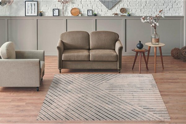 PREPROGA Rhombus 125 Beige / Grau 80/150 cm tkano siva, bež