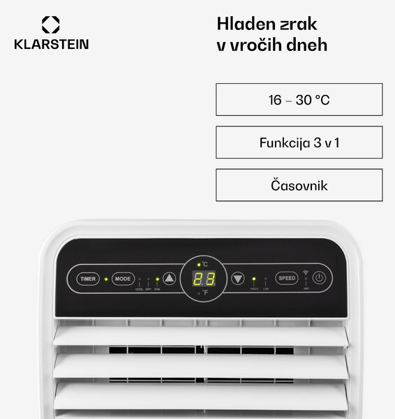 Klarstein Metrobreeze 9 New York, 2600 W, 9000 BTU / uro, Klima-naprava, timer, bela barva