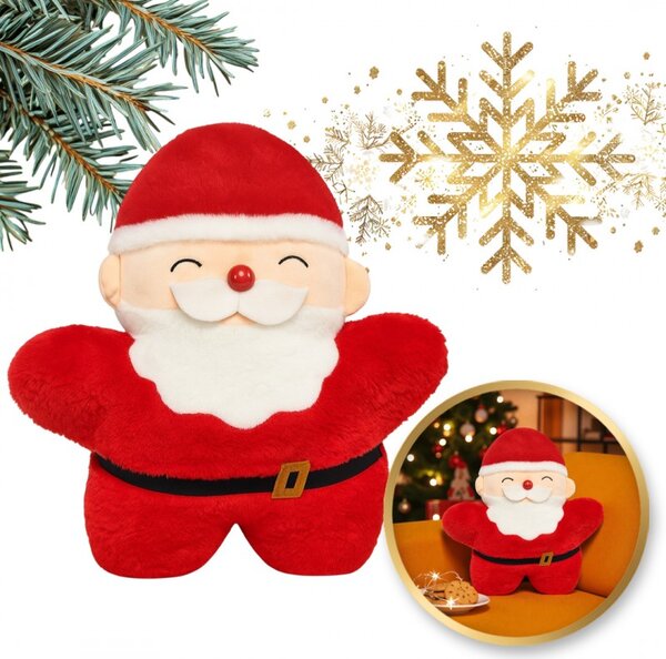 Žametna okrasna blazina SANTA CLAUS, rdeča