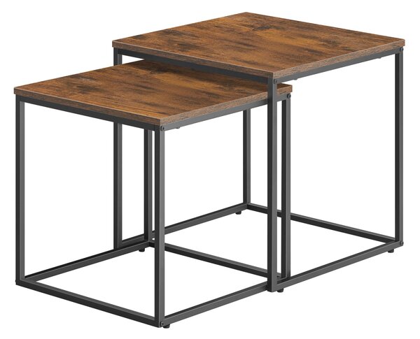 Set 2 kosa konferenčnih mizic QUADRO, dekor rustikalno rjava