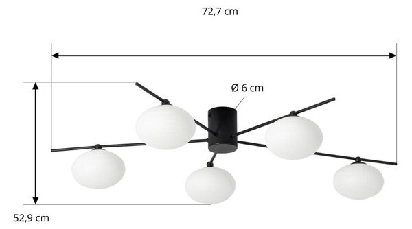 LindbyLindby - Valisa 5 Stropna Svetilka Črna Lindby