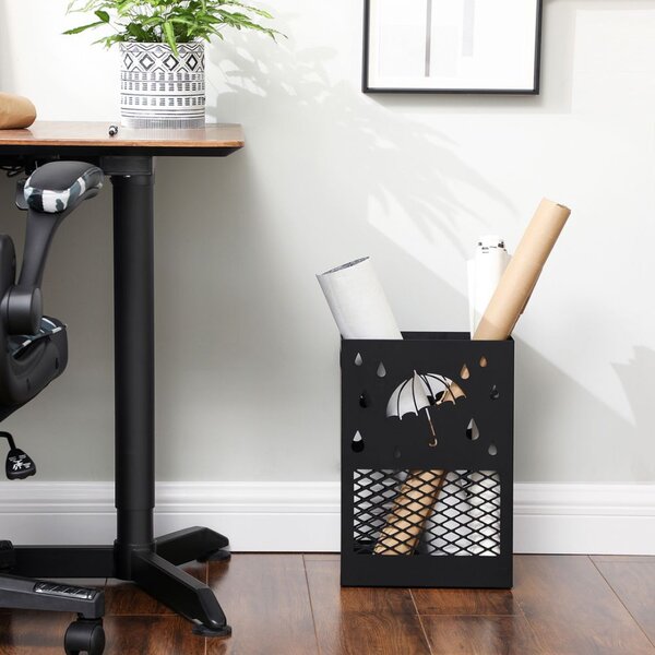 Kovinsko stojalo za dežnike RAIN, 28x12x41cm, črno SongmicsHome