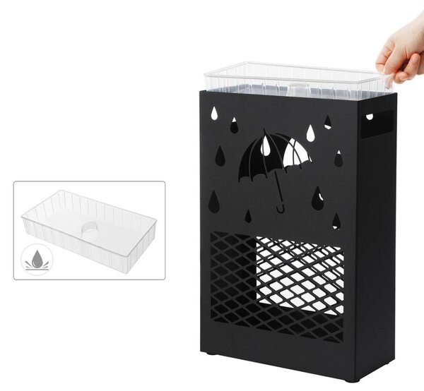 Kovinsko stojalo za dežnike RAIN, 28x12x41cm, črno SongmicsHome
