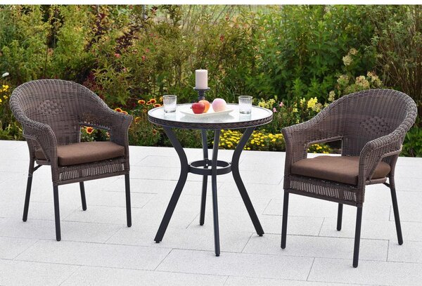 Gardenson Set Vrtnih Sedežev Ravenna, Temno Rjava, 2 Kos