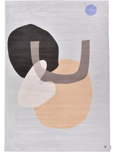 TKANA PREPROGA SHAPES - SIX 140/200 cm potiskano večbarvno, temno siva