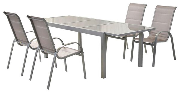 Gardenson Vrtni Set Amalfi, 5-delni, Raztegljiva Miza