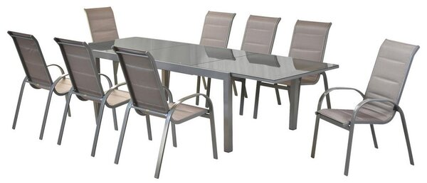 Gardenson Vrtni Set Amalfi, 9-delni, Raztegljiva Miza
