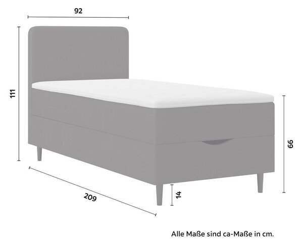 Bessagi Home Postelja Z Vzmetnico Vida, Antracit, Nadvložek, 90x200