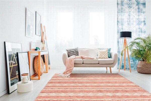 PREPROGA Bohist 225 Rosa / Creme 80/150 cm tkano roza