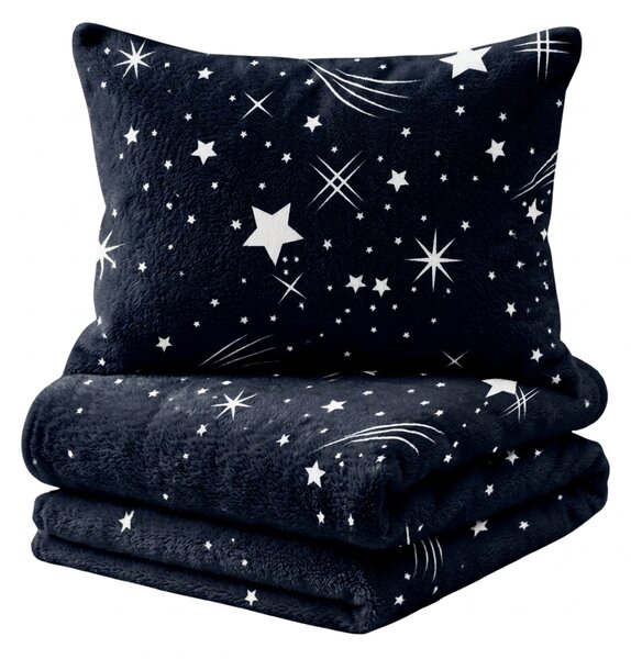 Posteljnina mikropliš NIGHT SKY črna Dimenzije posteljnine: 70 x 90 cm | 140 x 200 cm