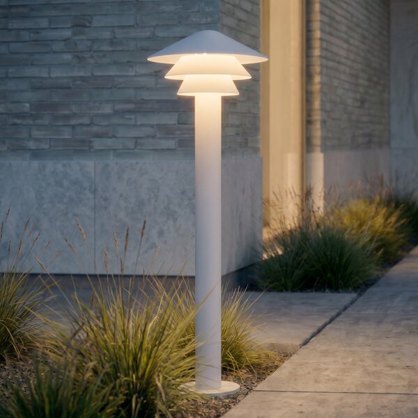 Lucande LED-ulična svetilka Montaro, 110 cm, bela, IP54, Bela, Aluminij, Sodobni