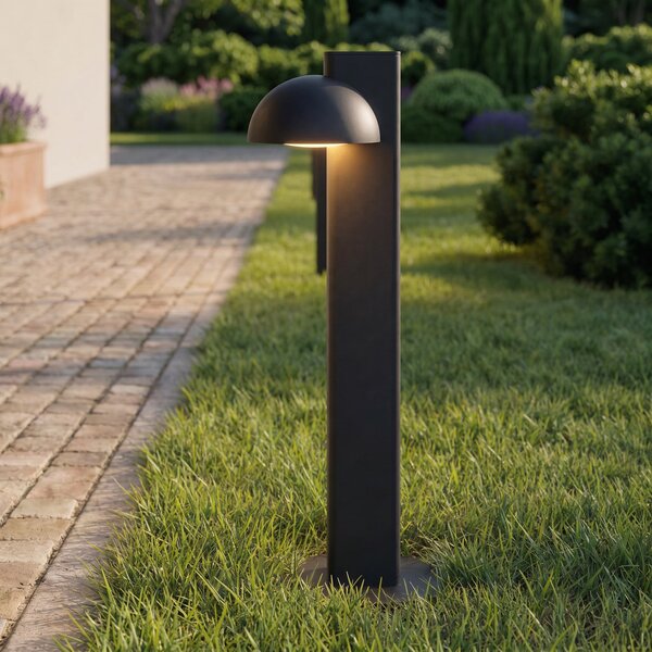 Lucande LED-ulična svetilka Velira, črna, 77 cm, enosmerna, IP44, Črna, Kovina, Sodobni