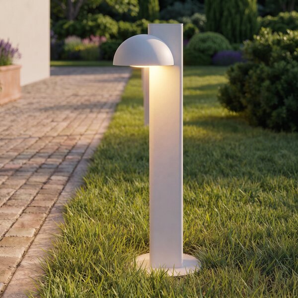 Lucande LED-ulična svetilka Velira, svetlo siva, 77 cm, 1-žarilna, IP44, Siva, Kovina, Sodobni