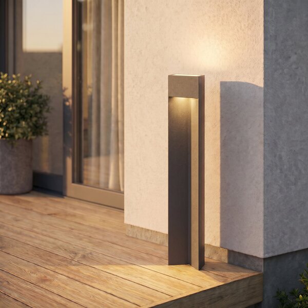 Lucande LED-ulična svetilka Kaholo, mat črna, 90 cm, IP44, Črna, Aluminij, Sodobni