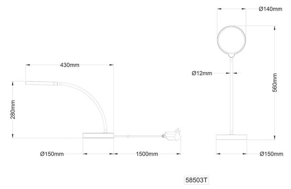 NAMIZNA LED-SVETILKA Kalderon 43/15/28 cm