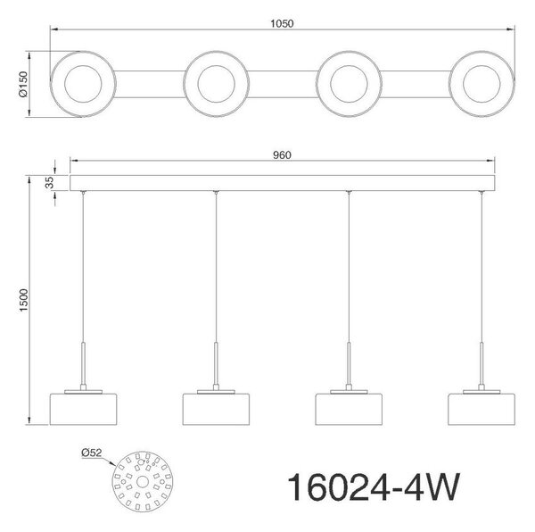 VISEČA LED-SVETILKA BELINDA 1700 lm 4000 K 230 V