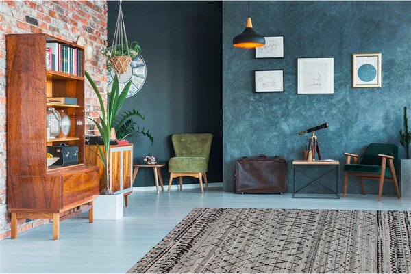 RAVNO TKANA PREPROGA Phoenix 113 Natur / Grau 120/170 cm siva, naravne barve