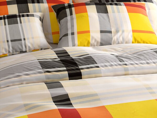 Posteljnina iz Renforcé bombaža ORANGE KUBE barvna Dimenzije posteljnine: 70 x 90 cm | 140 x 200 cm