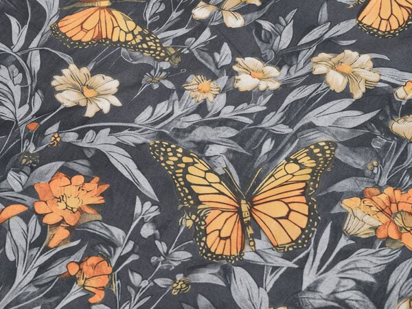 Posteljnina iz mikrovlaken BUTTERFLY GARDEN modro siva Dimenzije posteljnine: 70 x 90 cm | 140 x 200 cm