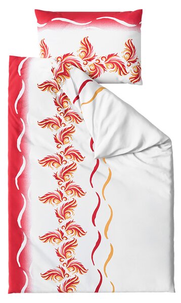 Posteljnina iz mikrosaten SOFTURE, belo-rdeča Dimenzije posteljnine: 70 x 90 cm | 140 x 200 cm