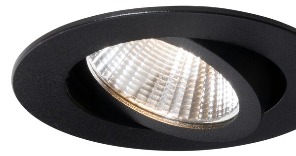 Komplet 6 vgradnih reflektorjev črne barve 6,8 cm vklj. LED 750 lm možnost zatemnitve IP65 - Gaius