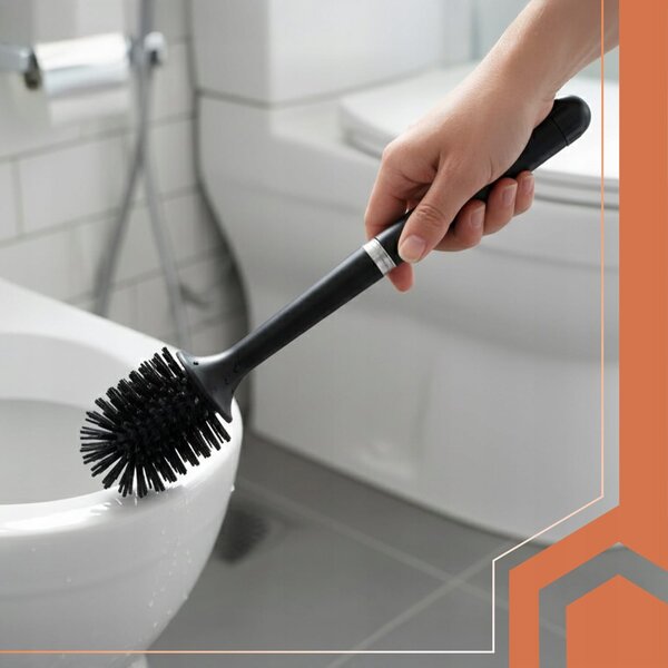 Viseča antibakterijska silikonska kopalniška WC krtačka črna