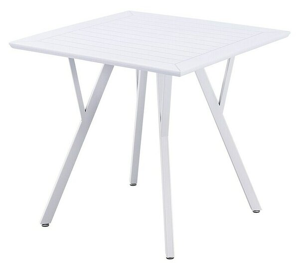 Sunfun Vrtna miza (Do x Š x V: 80 x 80 x 75 cm, Polipropilen, Prašno barvano jeklo, Bela)