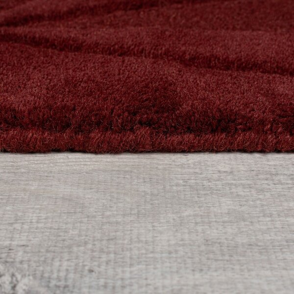 Bordo rdeča ročno tkana volnena okrogla preproga ø 160 cm Shard Red – Flair Rugs