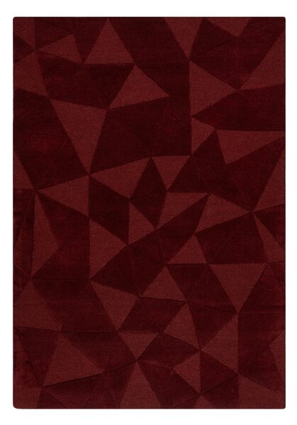 Bordo rdeča ročno tkana volnena preproga 160x230 cm Shard Red – Flair Rugs