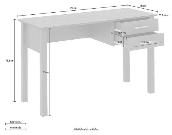 Pisalna miza 50x120 cm Marion - Støraa