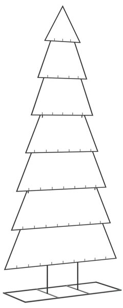 VidaXL Kovinska novoletna jelka za dekoracijo črna 210 cm
