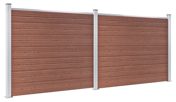 VidaXL Komplet ograjnih panelov WPC 353x146 cm rjav