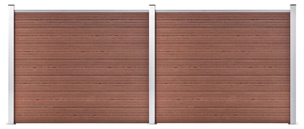 VidaXL Komplet ograjnih panelov WPC 353x146 cm rjav