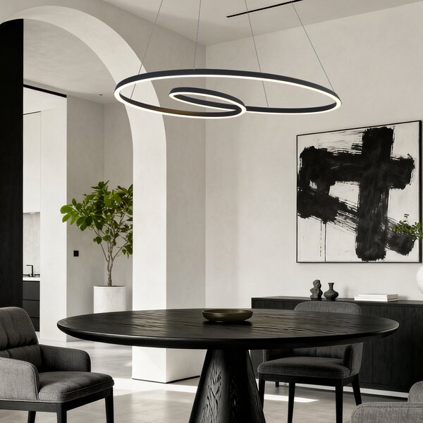 Skandinavska viseča svetilka črna 110 cm vklj. LED s 3-stopenjskim zatemnjevanjem - Circuit