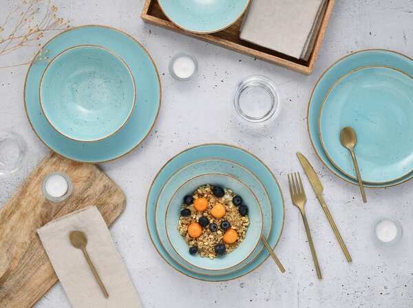 Creatable Kombinirani Servis Vintage Nature Aqua, 16-Delni