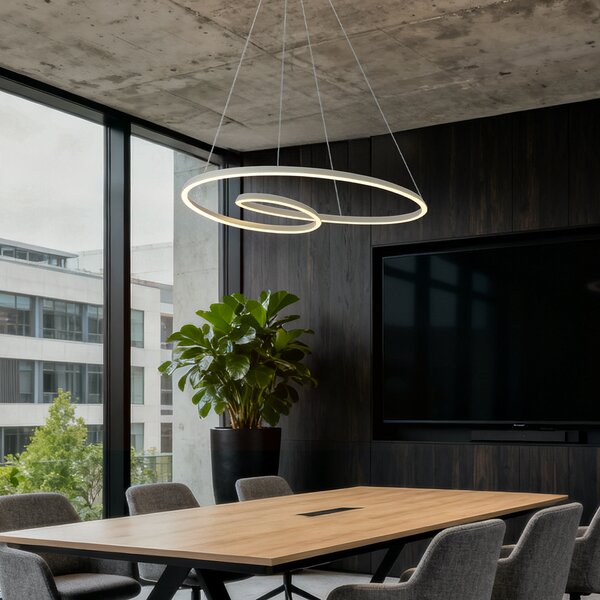 Skandinavska viseča svetilka bež 110 cm vklj. LED s 3-stopenjskim zatemnjevanjem - Circuit