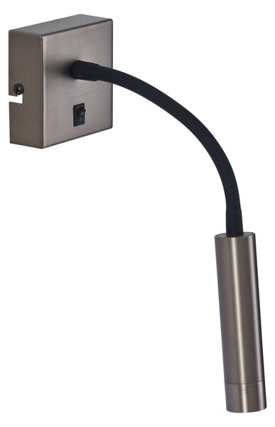 Komplet 2 modernih Gunmetal stenskih svetilk z USB-C - Gosna